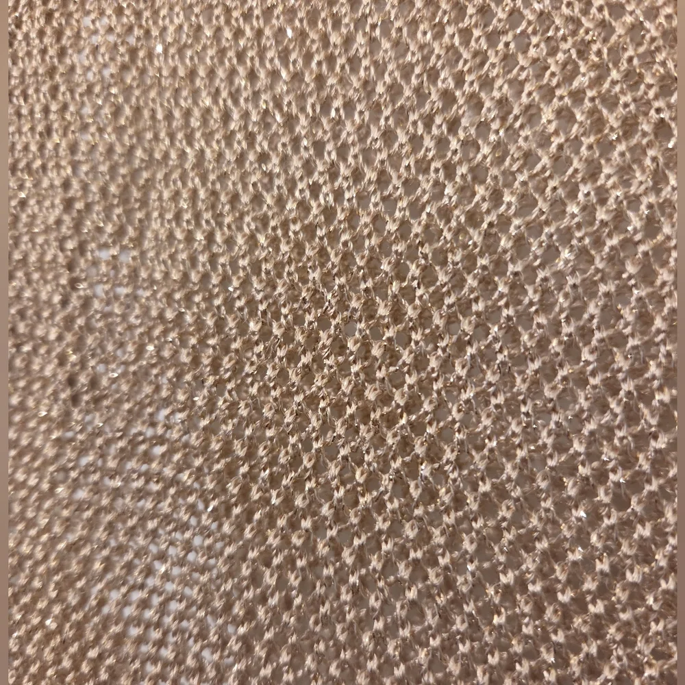 MICHAEL Michael Kors Gold Mesh Metallic Short Sleeve Top/Shirt.  Size L. - Picture 8 of 14